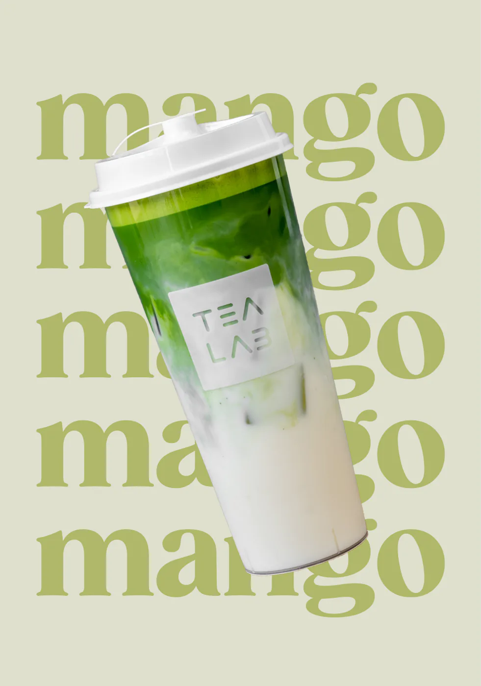 Tea Lab cup — mango flavour, desert palette