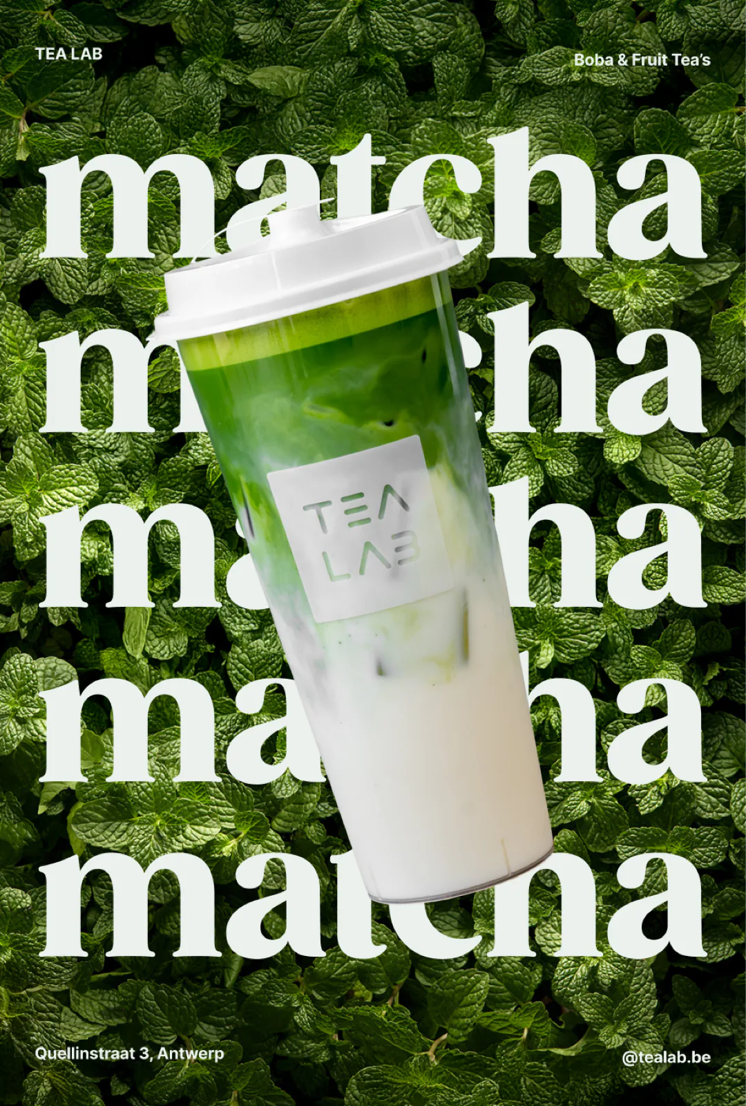 Tea Lab cup — matcha flavour, forest palette