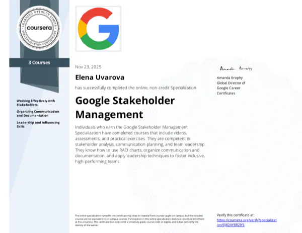 Google Stakeholder Management