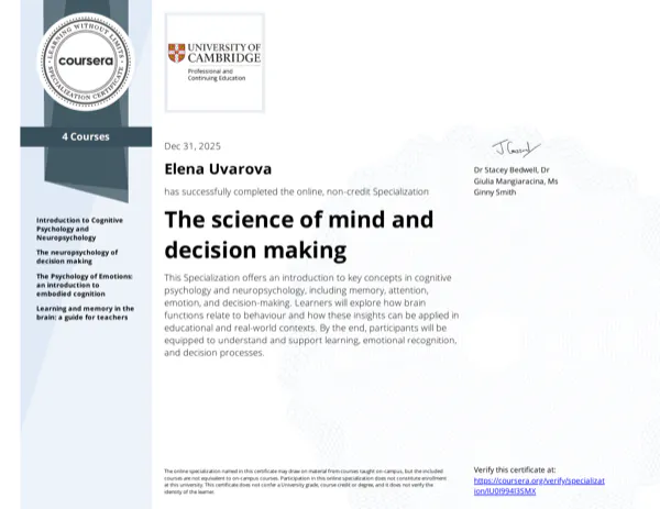 The Science of Mind and Decision Making