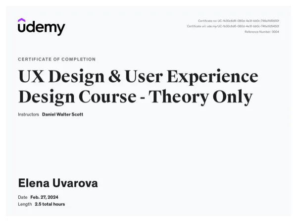 UX Design & User Experience Design Course - Theory Only